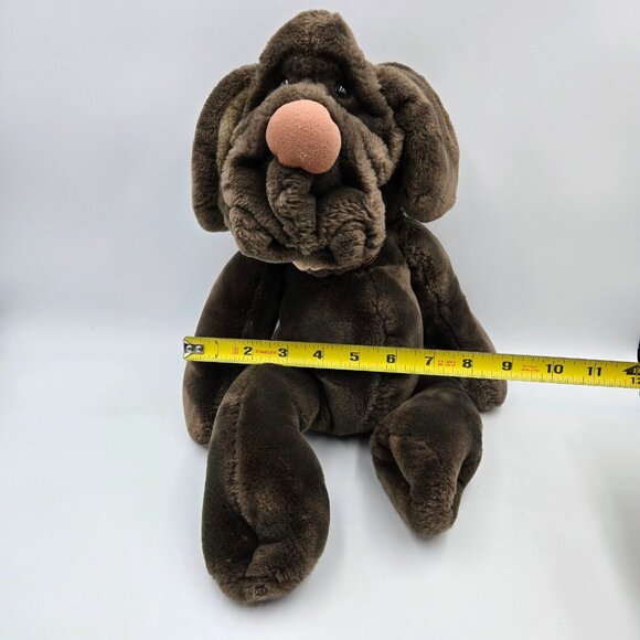 Vintage 1981 Wrinkles Dog Hand Puppet 18” Plush The Heritage Collection Ganz - Picture 3 of 12